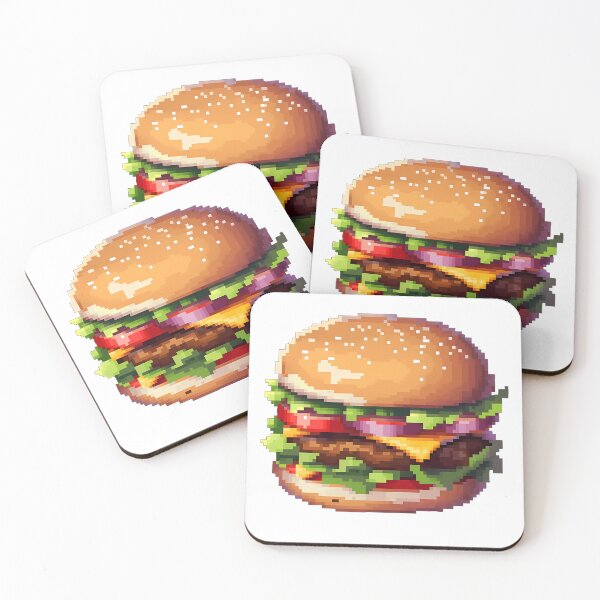 Item preview, Pixel Art Hamburger - Food art designed and sold by octoboobs.