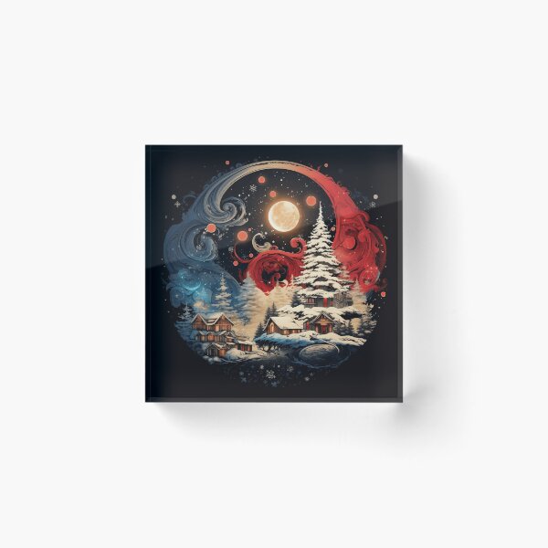 Item preview, christmas ying yang holiday print designed and sold by dcrc.