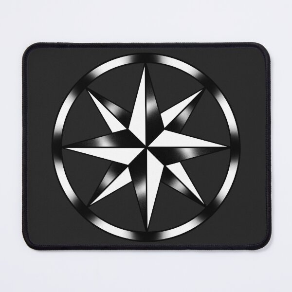 Item preview, NAUTICAL STAR - WIND ROSE - RUSSIAN CRIMINAL TRADITIONAL TATTOO - B&W designed and sold by hugoncalves.