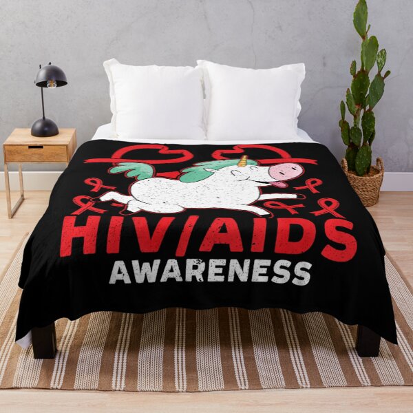 Item preview, HIV AIDS Awareness Red Ribbon Magical Unicorn Lover designed and sold by defabiosofxs.
