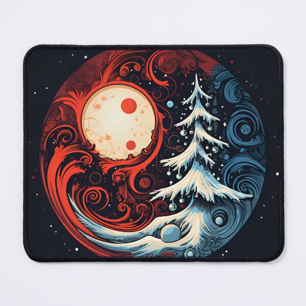 Item preview, Christmas ying yang holiday print designed and sold by dcrc.
