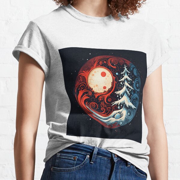 Vista previa del artículo con la obra «Impresión navideña ying yang navideña», diseñado y vendido por dcrc.