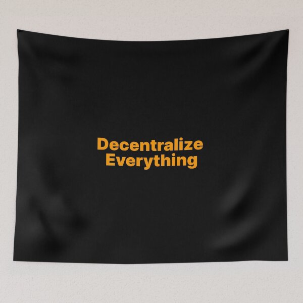 Item preview, Decentralize Everything (Bitcoin Orange) designed and sold by NautilusMare.