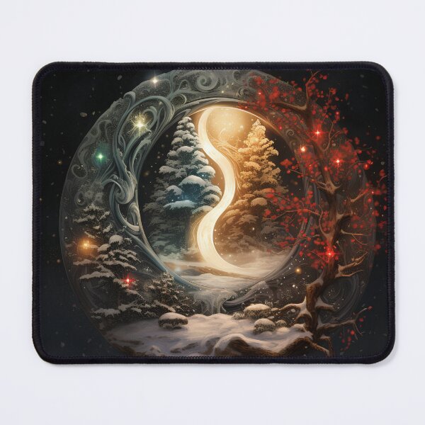 Item preview, christmas ying yang holiday print designed and sold by dcrc.