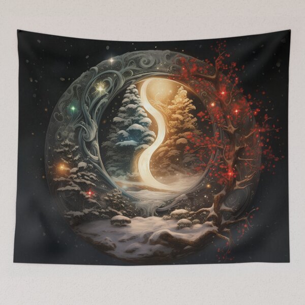 Item preview, christmas ying yang holiday print designed and sold by dcrc.