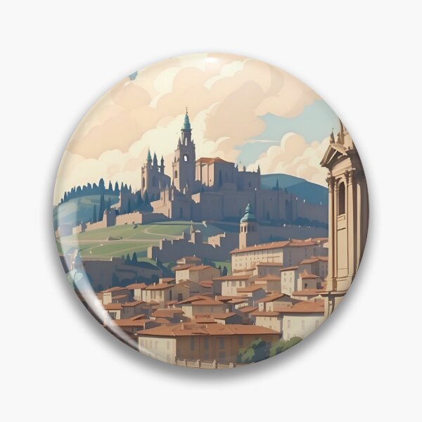 Item preview, Santiago de Compostela Vintage Retro Travel Art designed and sold by Ceemko's Vintage Corner.