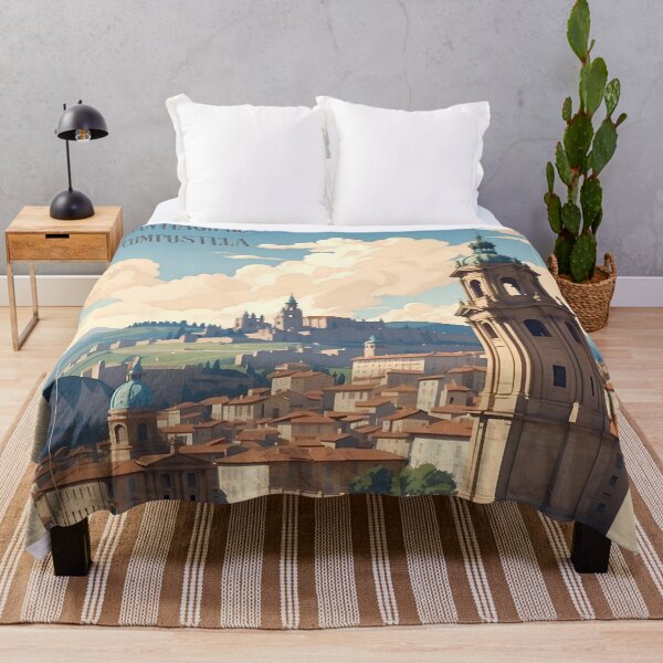 Item preview, Santiago de Compostela Vintage Retro Travel Art designed and sold by Ceemko's Vintage Corner.