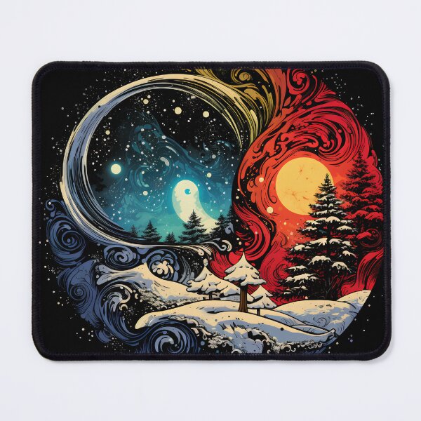 Item preview, christmas ying yang holiday print designed and sold by dcrc.