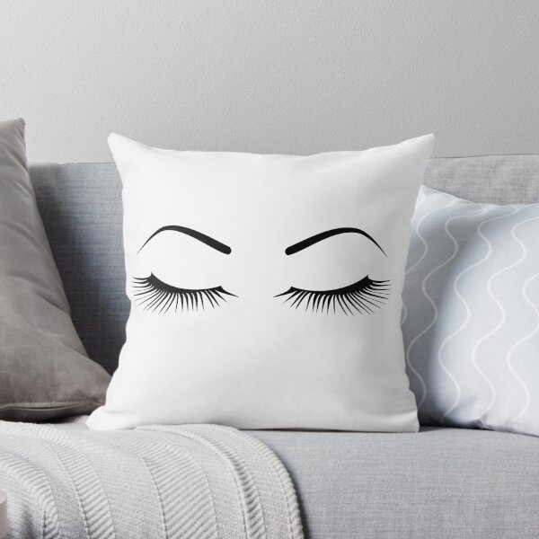 Pillows with best sale eyelashes on them