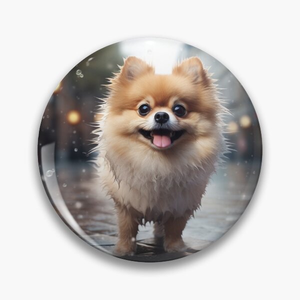 Item preview, Pomeranian dog in rain designed and sold by ME-World.