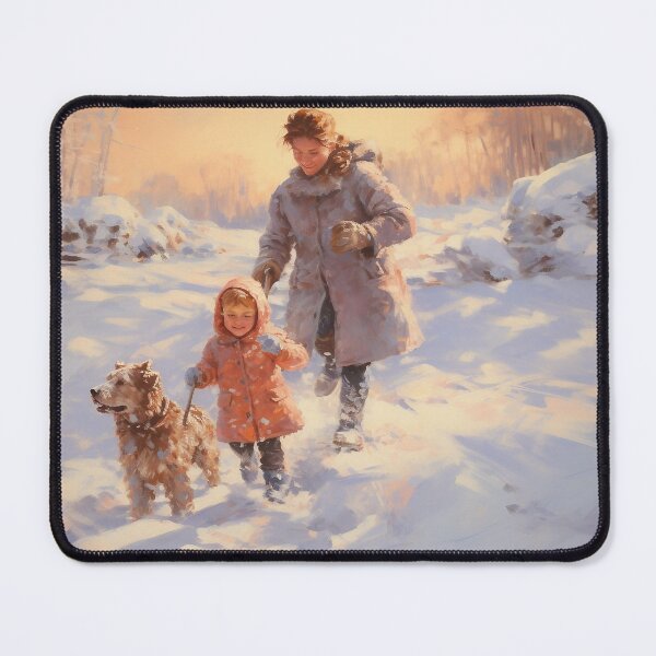 Item preview, Mother and Daughter in the Snow with their Dog designed and sold by dcrc.