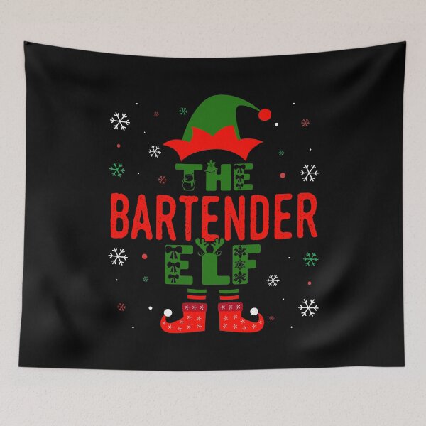 Item preview, Family Christmas Matching Squad Outfit Elf Funny Bartender designed and sold by artworkbyrihen.