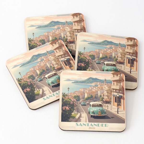 Item preview, Santander Vintage Retro Travel Art designed and sold by Ceemko's Vintage Corner.