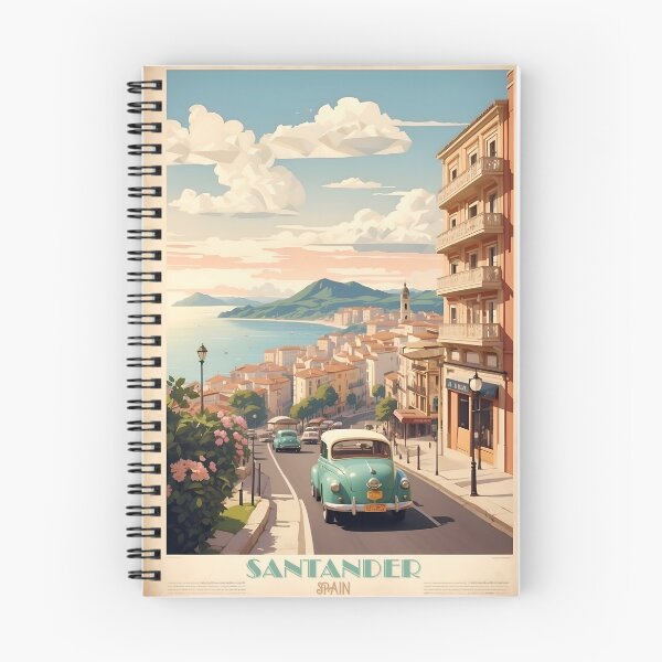 Item preview, Santander Vintage Retro Travel Art designed and sold by Ceemko's Vintage Corner.