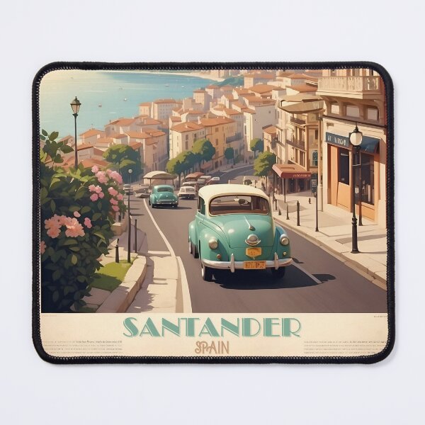 Item preview, Santander Vintage Retro Travel Art designed and sold by Ceemko's Vintage Corner.