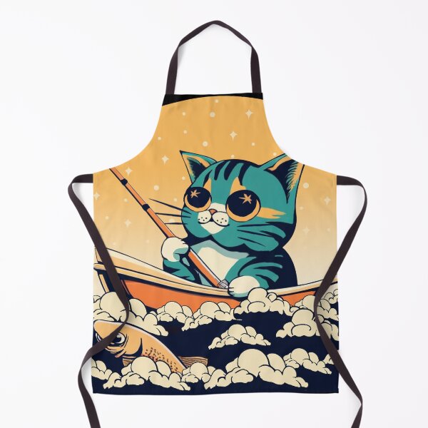 Item preview, Cute cat goes fishing designed and sold by allabtmeowlife.