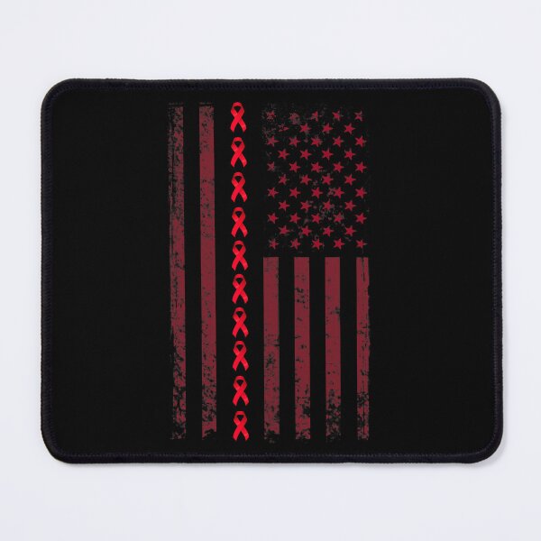Item preview, hiv aids awareness red ribbon us flag  (1) designed and sold by defabiosofxs.