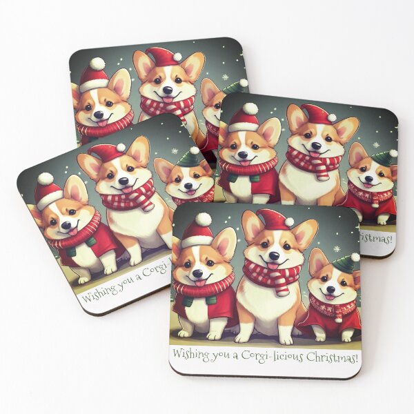 Item preview, Cute Cartoon Corgis dressed in Christmas Outfits designed and sold by RoyallyChic Emporium.