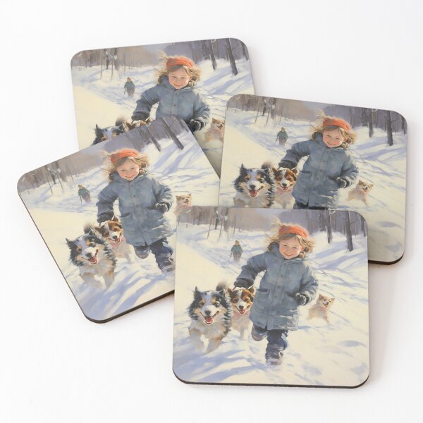 Item preview, Girl Hiking in the Snow with her Dogs designed and sold by dcrc.
