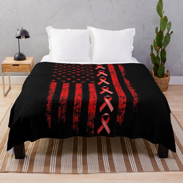 Item preview, hiv aids awareness red ribbon us flag designed and sold by defabiosofxs.