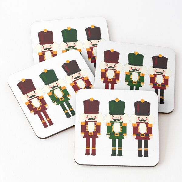 Item preview, Dark Red and Green Nutcracker Trio - Christmas Nutcracker Toy Soldiers - Graphic Art Illustration - White Background  designed and sold by Star-Fragment.