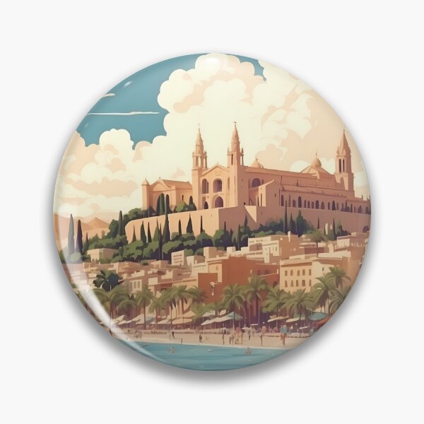 Item preview, Palma de Mallorca Vintage Retro Travel Art designed and sold by Ceemko's Vintage Corner.