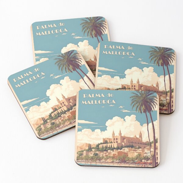 Item preview, Palma de Mallorca Vintage Retro Travel Art designed and sold by Ceemko's Vintage Corner.