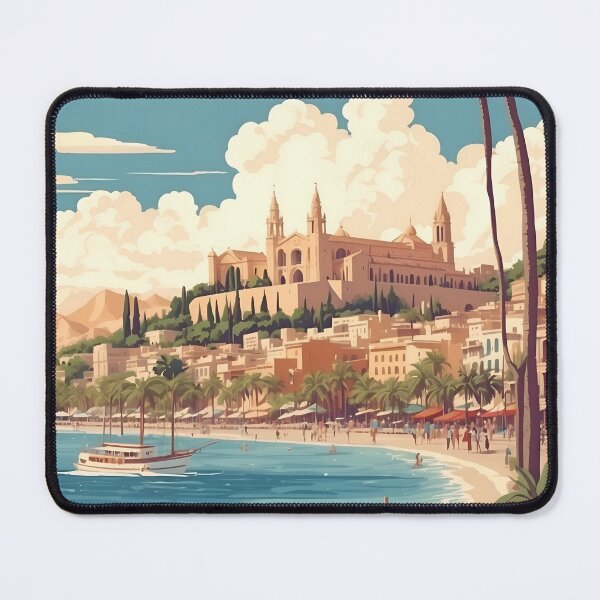 Item preview, Palma de Mallorca Vintage Retro Travel Art designed and sold by Ceemko's Vintage Corner.