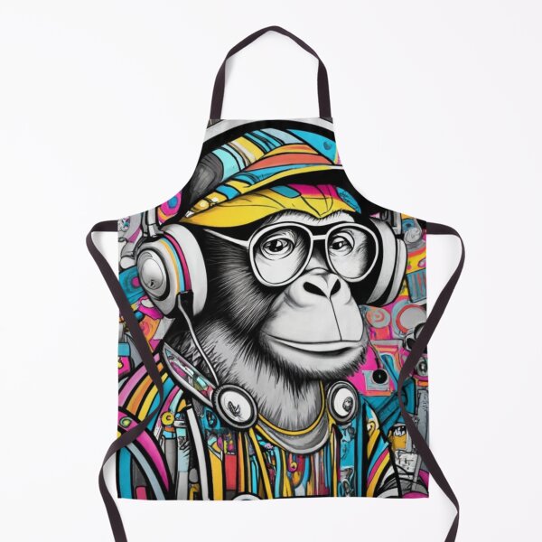Item preview, Monkey DJ Stencil Graffiti designed and sold by Bomax121.