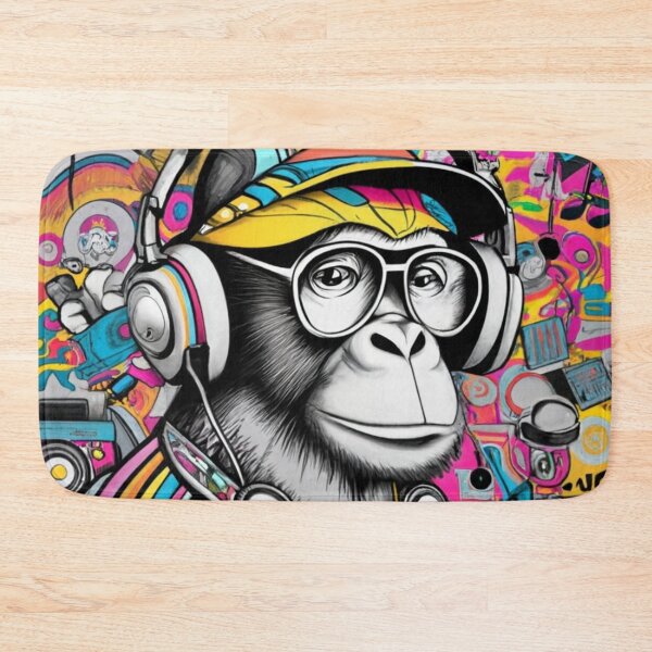 Item preview, Monkey DJ Stencil Graffiti designed and sold by Bomax121.