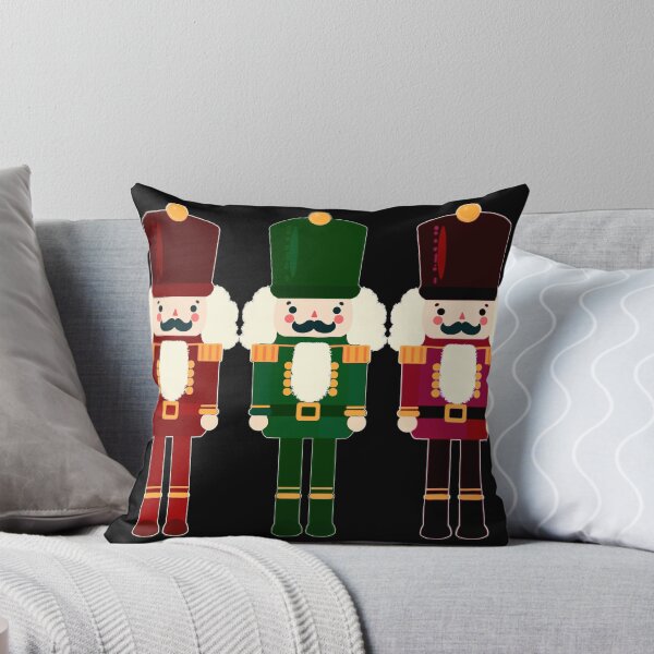 Item preview, Dark Red and Green Nutcracker Trio - Christmas Nutcracker Toy Soldiers - Graphic Art Illustration - Black Background  designed and sold by Star-Fragment.