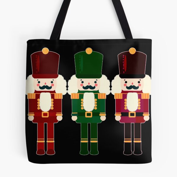Item preview, Dark Red and Green Nutcracker Trio - Christmas Nutcracker Toy Soldiers - Graphic Art Illustration - Black Background  designed and sold by Star-Fragment.