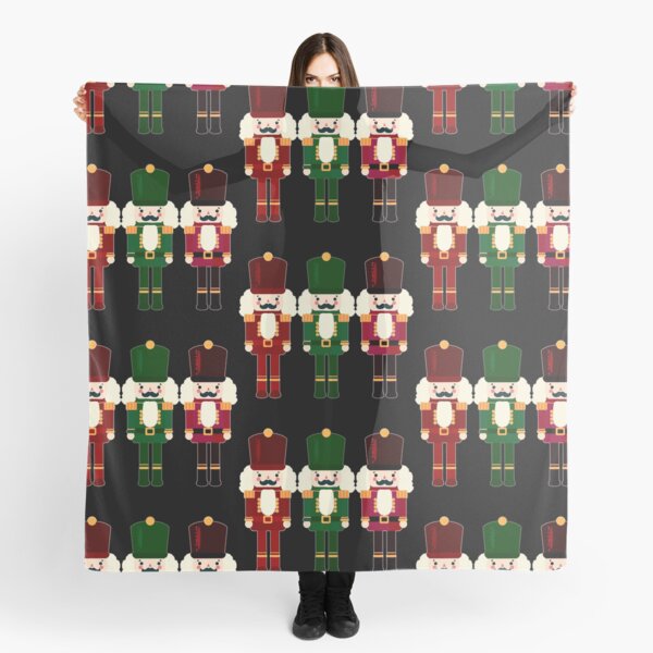Item preview, Dark Red and Green Nutcracker Trio - Christmas Nutcracker Toy Soldiers - Graphic Art Illustration - Black Background  designed and sold by Star-Fragment.
