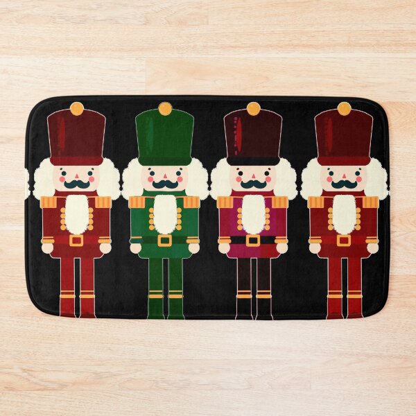Item preview, Dark Red and Green Nutcracker Trio - Christmas Nutcracker Toy Soldiers - Graphic Art Illustration - Black Background  designed and sold by Star-Fragment.