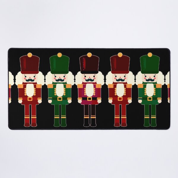 Item preview, Dark Red and Green Nutcracker Trio - Christmas Nutcracker Toy Soldiers - Graphic Art Illustration - Black Background  designed and sold by Star-Fragment.