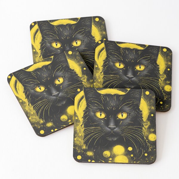 Item preview, Saturn Black Cat Gold Galaxy designed and sold by BlackCatGeneral.