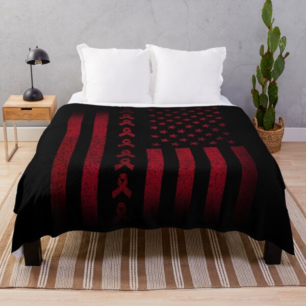 Item preview, Hiv Aids Awareness Red Ribbon US Flag designed and sold by defabiosofxs.