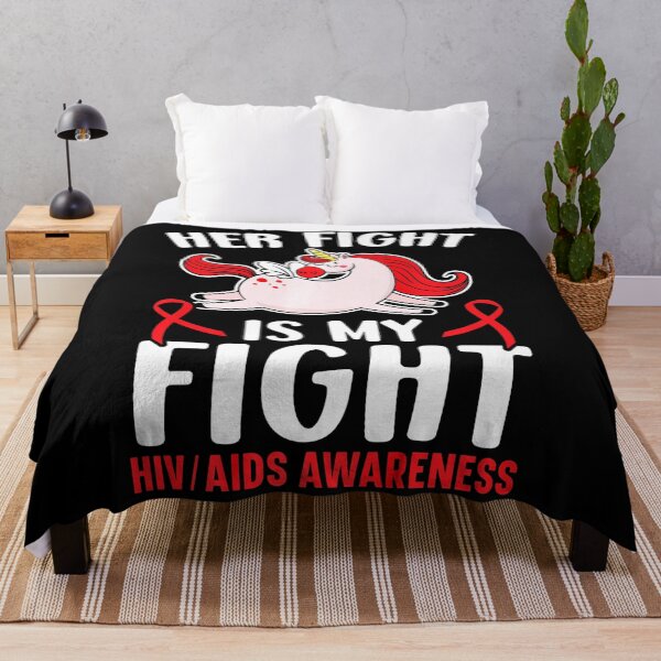 Item preview, Her Fight Is My Fight HIV AIDS Awareness Unicorn Lover designed and sold by EagmianPheolea.
