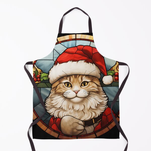Item preview, adorable holiday stained glass christmas cat designed and sold by dcrc.