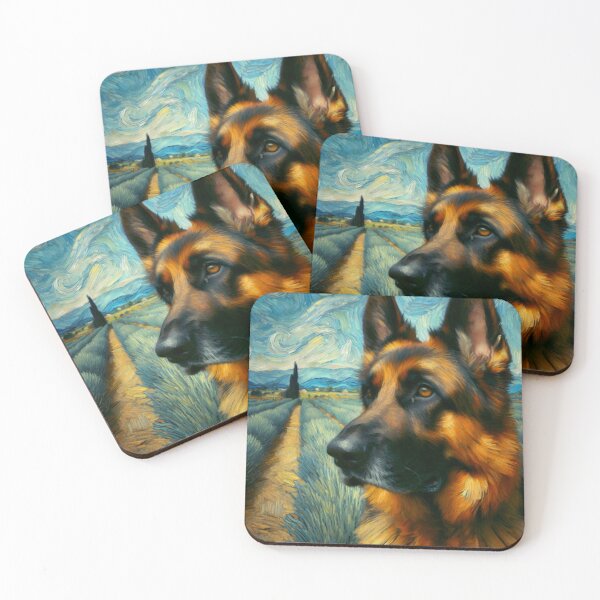 Item preview, A German Shepherd’s Reveries - Alsatian in Vincent Van Gogh Style  designed and sold by Star-Fragment.
