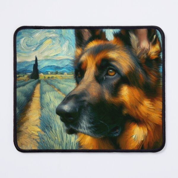 Item preview, A German Shepherd’s Reveries - Alsatian in Vincent Van Gogh Style  designed and sold by Star-Fragment.