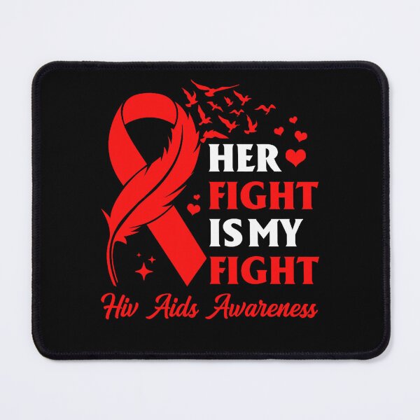 Item preview, Her Fight Is My Fight HIVAIDS Awareness Feather Red Ribbon designed and sold by EagmianPheolea.