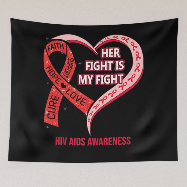 Item preview, Her Fight Is My Fight Red Ribbon Heart Hiv Aids Awareness designed and sold by EagmianPheolea.