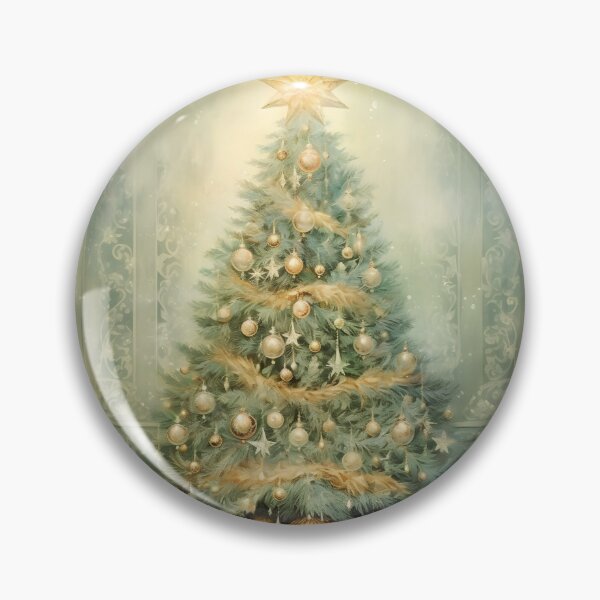 Item preview, Vintage Christmas tree painting designed and sold by AI-Only Creations.