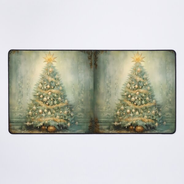 Item preview, Vintage Christmas tree painting designed and sold by AI-Only Creations.