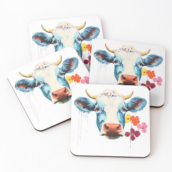 Item preview, Cow Adorned with a Colorful Flowers designed and sold by WickedFairySt.