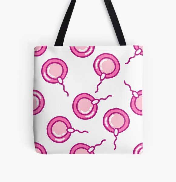 ovum and sperm seamless doodle pattern All Over Print Tote Bag