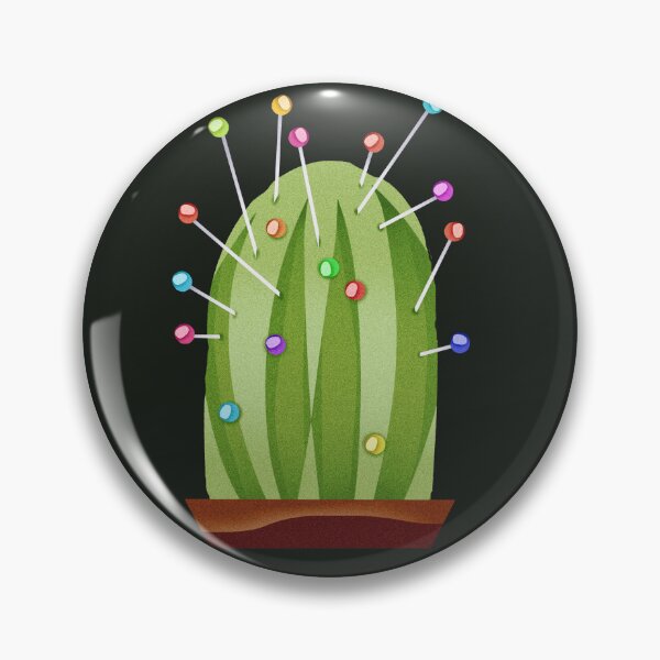 Item preview, Some pins on a cactus pillow designed and sold by MadebyFlos.