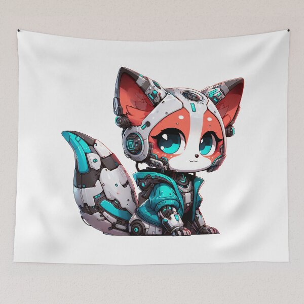 Item preview, Cute Cyberpunk Robot Fox! designed and sold by kukamatsu.