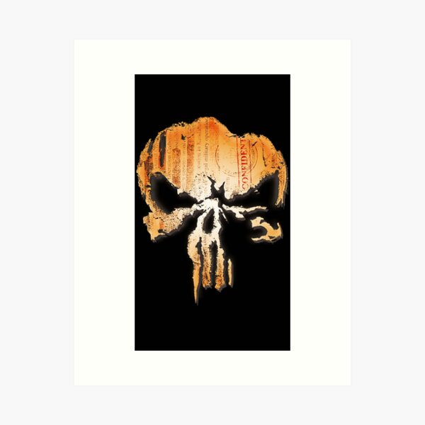 Marvel The Punisher Distressed Skull Logo1 Art Print by Sanzij